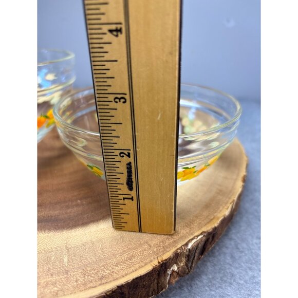 Nesting Glass Bowls with Citrus Design & Yellow Lids Set Vintage - Picture 11 of 16